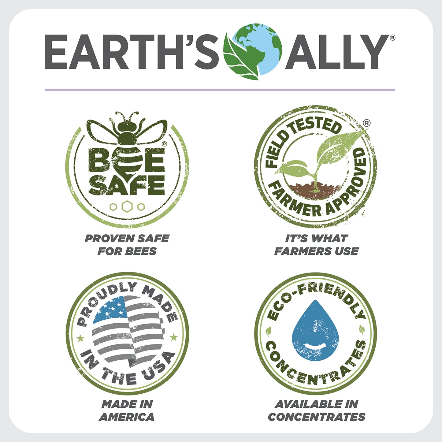 Earth's Ally 3-in-1 Insecticide, Miticide, Fungicide for Plants - Copper Fungicide & Neem Oil Spray Alternative - Insect Repellent & Pest Control for Indoor Outdoor Organic Gardening - 32 Oz Conc.