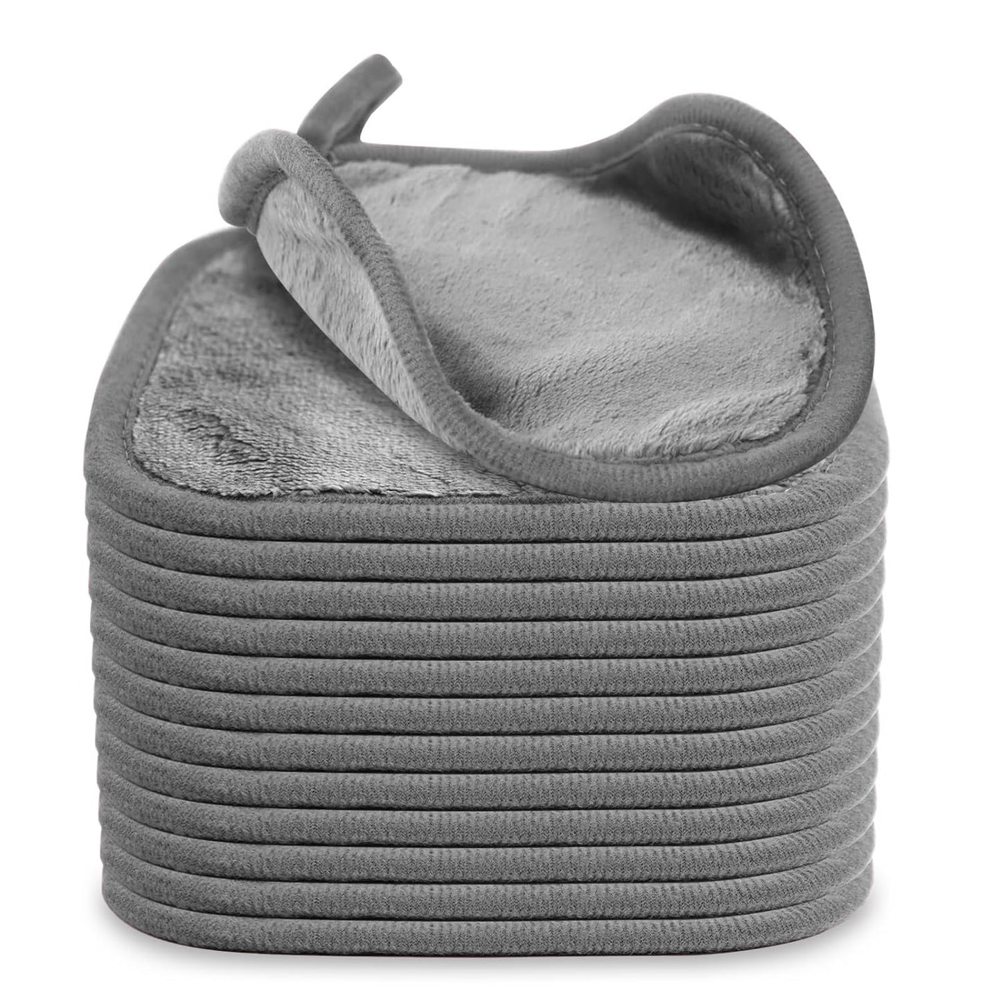 Makeup Remover Cloths - Ultra Soft Reusable Microfiber Towels for All Skin Types | 12 Pack, 6x6 Inch, Grey