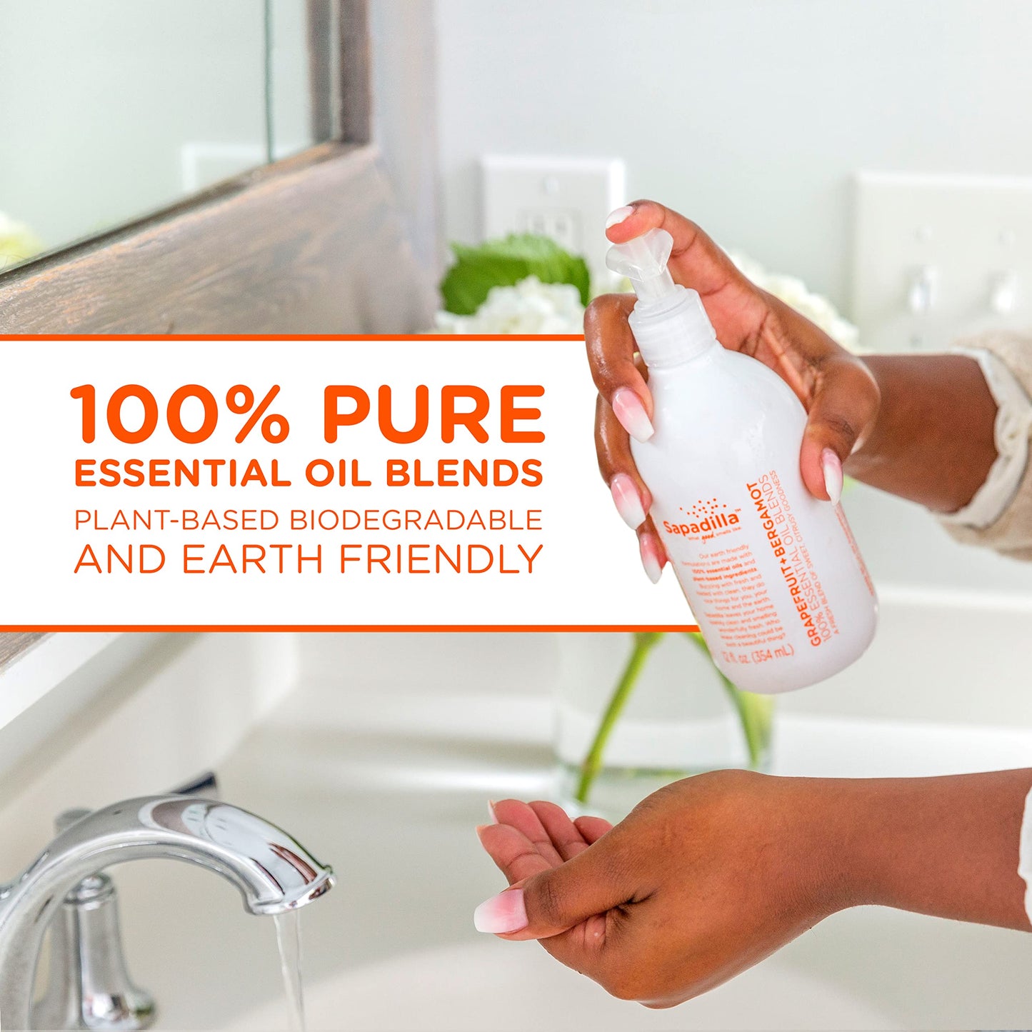 Sapadilla Liquid Hand Soap - Three Scent Variety - Made with 100% Pure Essential Oil Blends, Cleansing & Moisturizing, Aromatic & Fragrant Hand Soap, Plant Based, Biodegradable, 12 Ounce, (Pack of 3)
