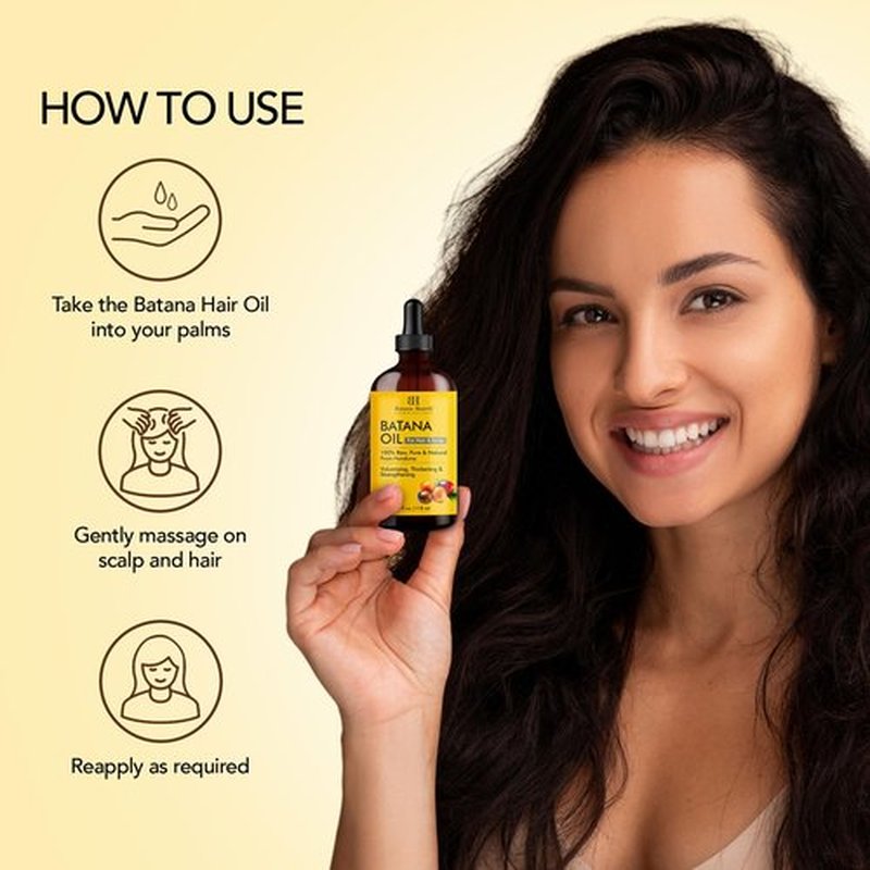Botanic Hearth Raw Batana Oil for Hair Growth| 100% Pure & Unrefined Oil from Honduras | For Thicker, Stronger Hair - 4 FL OZ