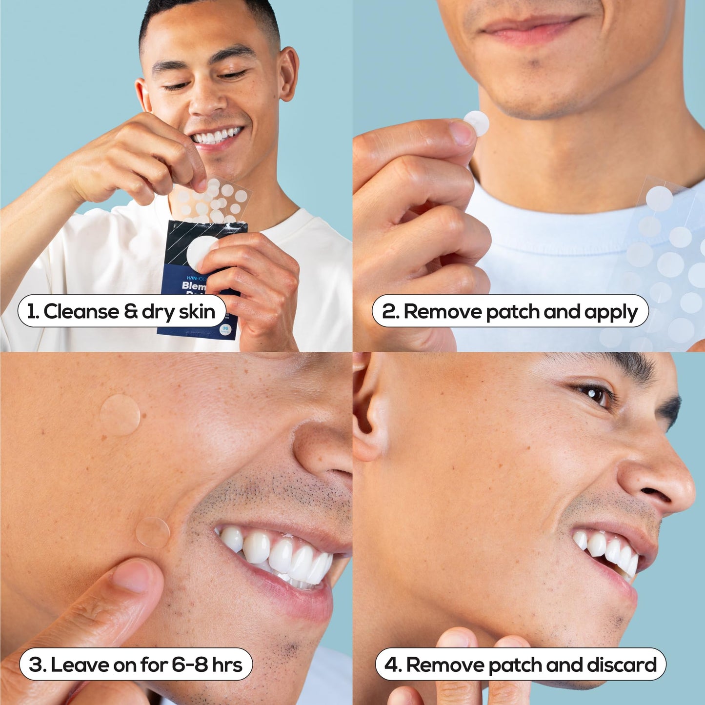 Hanhoo Men’s Tea Tree Blemish Patch, Soothing Invisible Spot, 36 Count