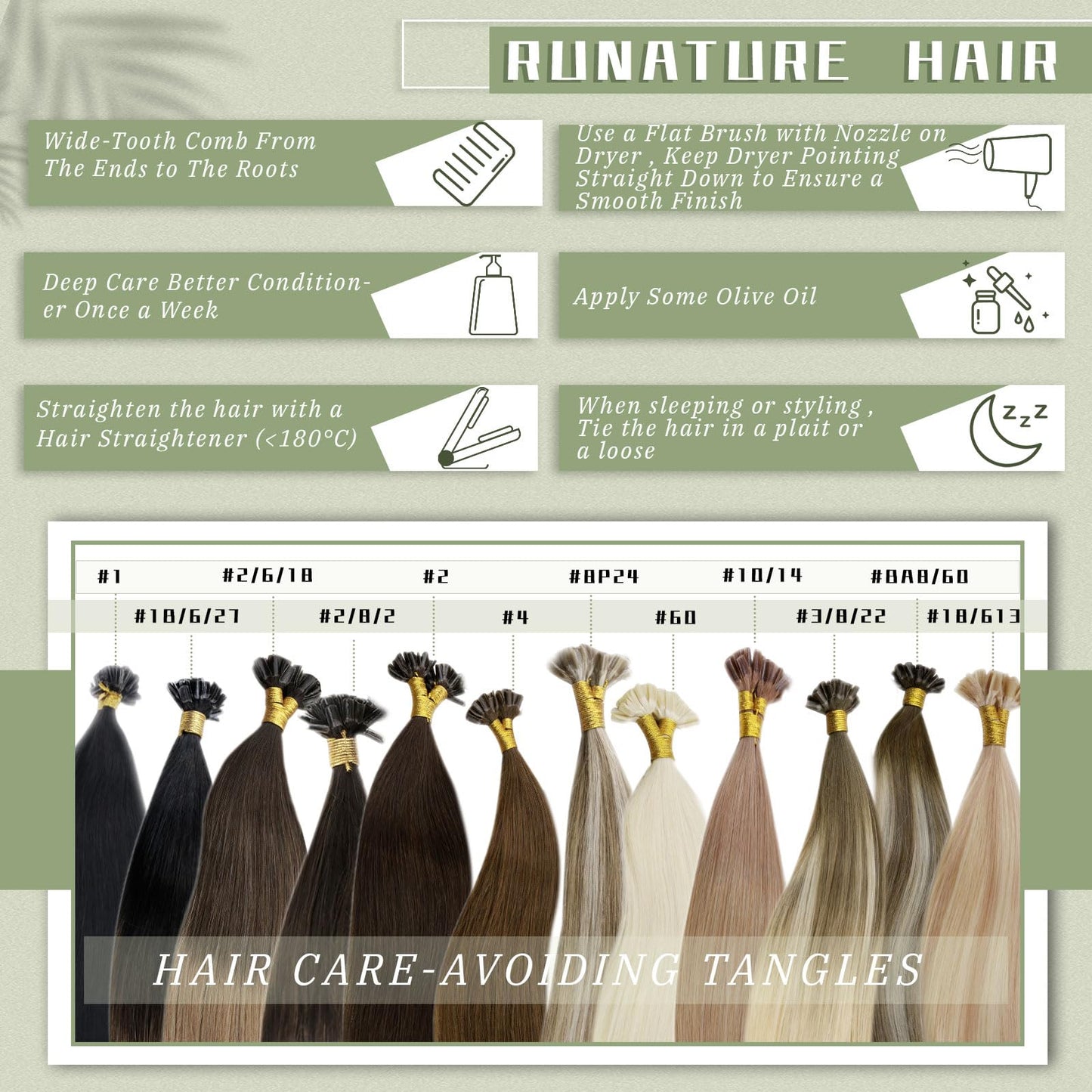 RUNATURE Blonde U Tip Hair Extensions Human Hair Straight Hot Fusion Hair Extensions Short Keratin U Tip Human Hair Extensions Full Ends Human hair U Tip Extensions Silky 12 Inch 40g 50s