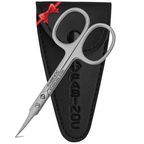 FABINOC Cuticle Scissors Extra Fine Curved – German Quality Stainless Steel – Manicure Scissors for women – Beauty Scissors for Eyelash, Eyebrows and Dry Skin