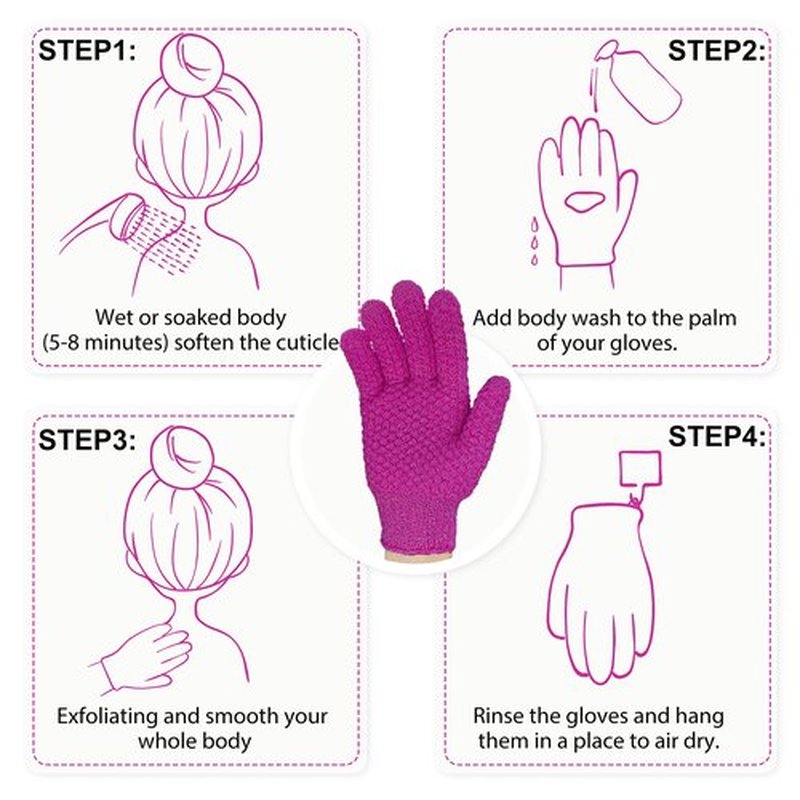 Evridwear Exfoliating Dual Texture Bath Gloves for Shower, Spa, Massage and Body Scrubs, Dead Skin Cell Remover, Gloves with Hanging Loop (1 Pair Innuendo Heavy Glove)