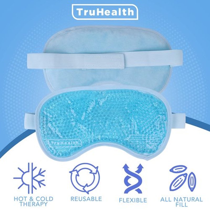 TruHealth Gel Bead Hot and Cold Eye Masks - FSA HSA Approved - Reusable Gel Bead Ice Pack - Gel Bead Eye Mask for Dry Eyes, Puffy Eyes, Beauty, Relaxing, and Sleep - Reusable Gel Ice Pack for Eyes