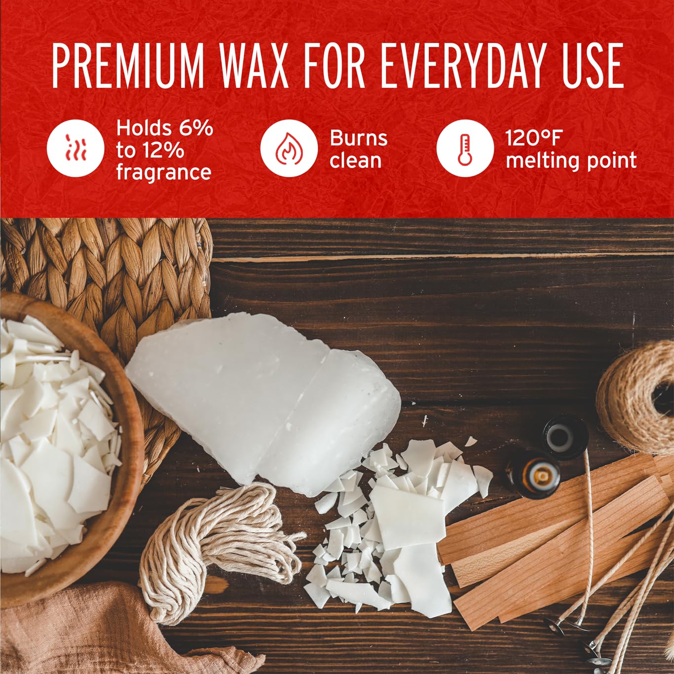 Blended Waxes, Inc. Soy Paraffin Blend Bulk Wax for Candle Making, Single Pour, Easy to Use Pastilles, Odorless & Premium Mix of Paraffin & Soy Wax 10 lbs, White