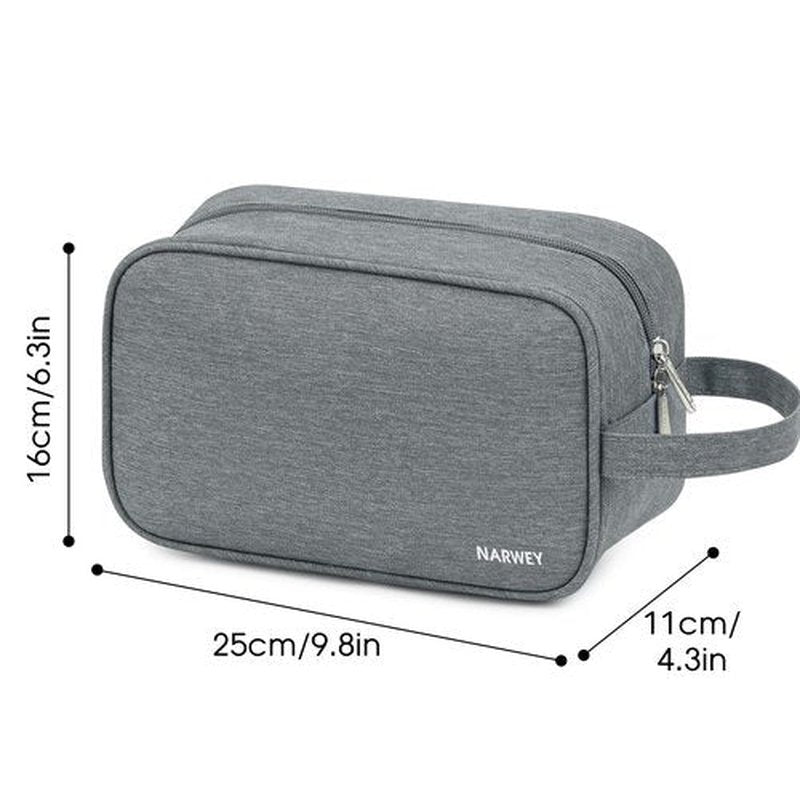 Narwey Travel Toiletry Bag for Men and Women Traveling Dopp Kit Shaving Bag for Toiletries Accessories (Grey)
