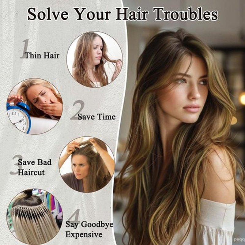 FREEMEIGE Clip in Extensions 4PCS Straight Hair Extensions for Women Synthetic Hair Extensions Long Layered Hair Extensions Thick Wavy Clip in Hairpieces for Women Daily Use 20 Inch