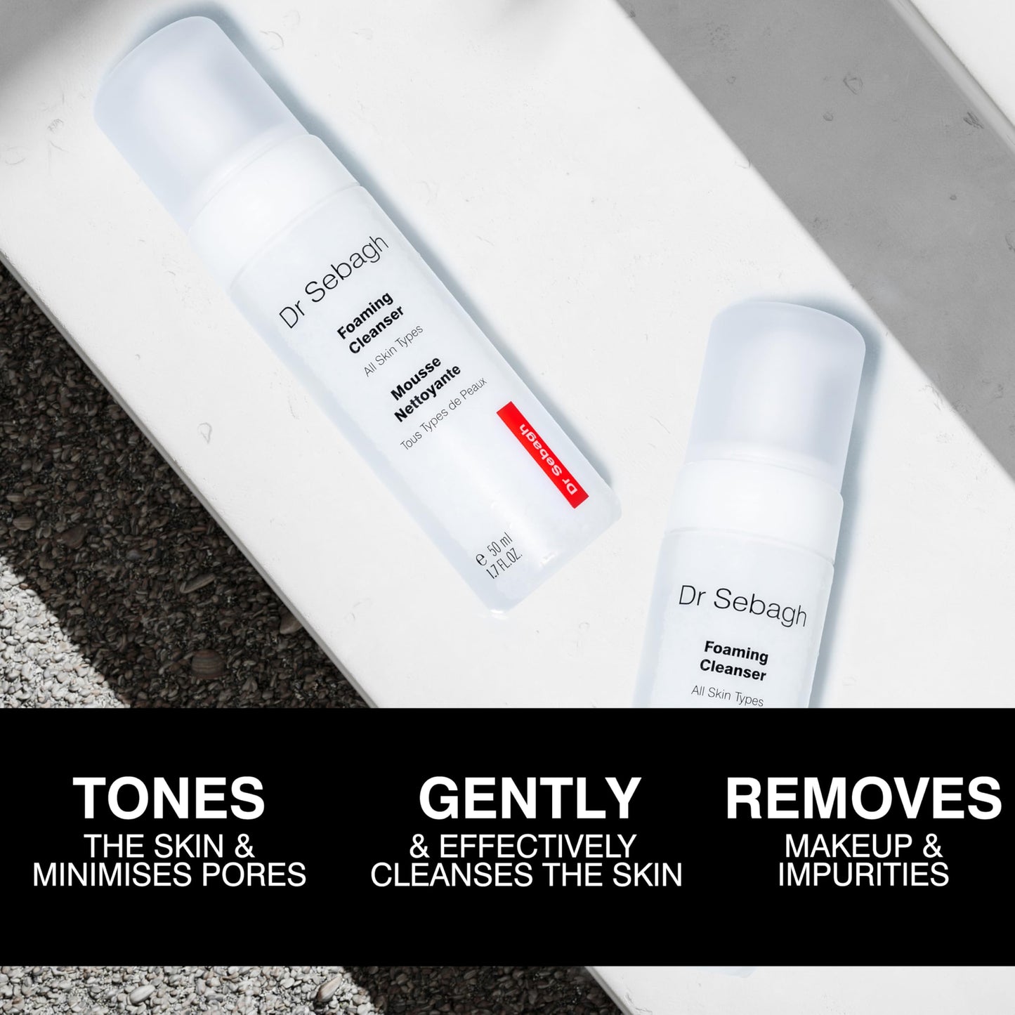 Dr Sebagh 2-in-1 Toner & Cleanser (1.7 fl oz) - Gentle Face Wash - Deep Pore Cleanser & Makeup Remover - Foam Cleanser for Oily Skin - Award-Winning