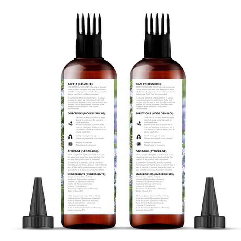 Majestic Pure 100% Pure Rosemary Oil with Vitamin E for Hair Care, Strengthening, Nourishing, and Volumizing Formula with Vitamin E & Argan Oil - Non GMO Verified, 6.7 Fl Oz (Pack of 2)