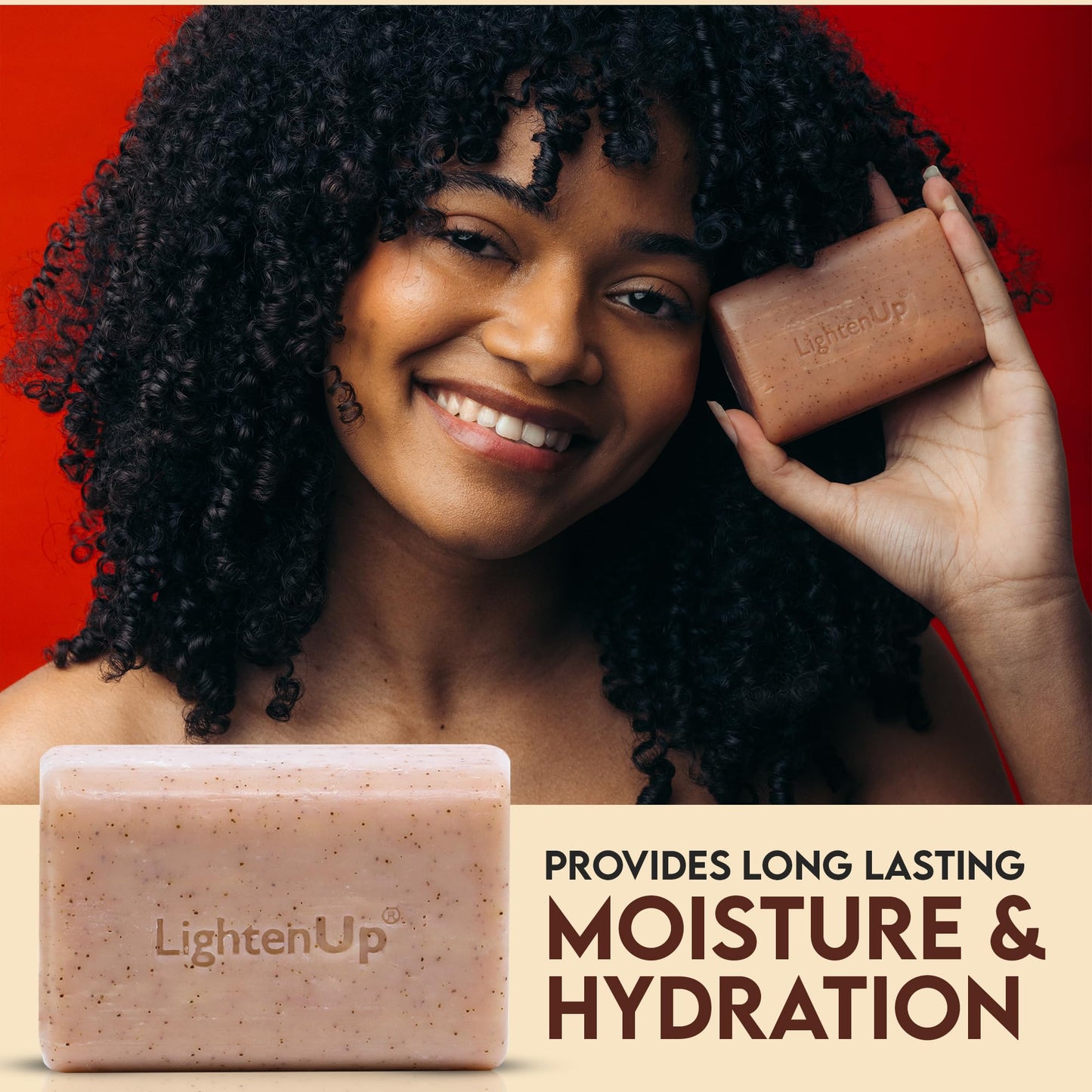 OMIC LightenUp, Exfoliating Soap - 200g / 7fl oz - Skin Brightening Soap, Cleansing Bar, Formulated to Fade Dark Spots, with Apricot, Glycerin, Coconut Oil