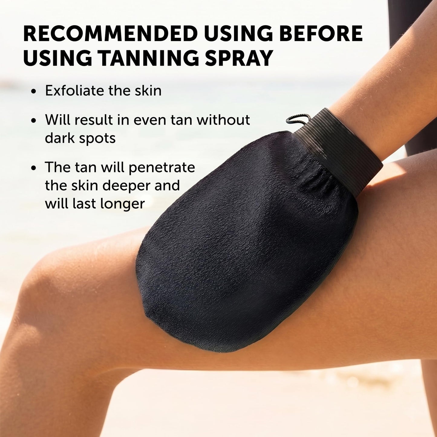 Valitic Exfoliating Glove Body Scrubber - Exfoliating Mitt Dead Skin Remover, Shower Face and Body Exfoliator - Korean Style Skin Scrubber Washcloth - Spray and Self Tan Remover, Pair Black