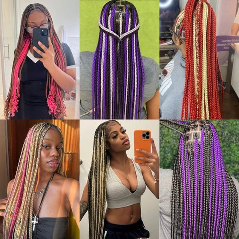 Pre-Stretched Braiding Hair 22 Inch 6 pcs Hot Water Setting Synthetic Hair Crochet Braiding Hair Extension (613# and 27# and 30#)