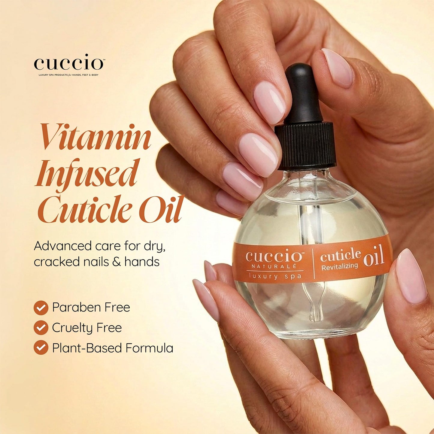 Cuccio Naturale Vanilla Bean & Sugar Revitalizing Cuticle Oil, Lightweight Fast-Absorbing Hydrating Nail & Cuticle Conditioner, Cold-Pressed Oils + Vitamin E, 2.30 Fl Oz
