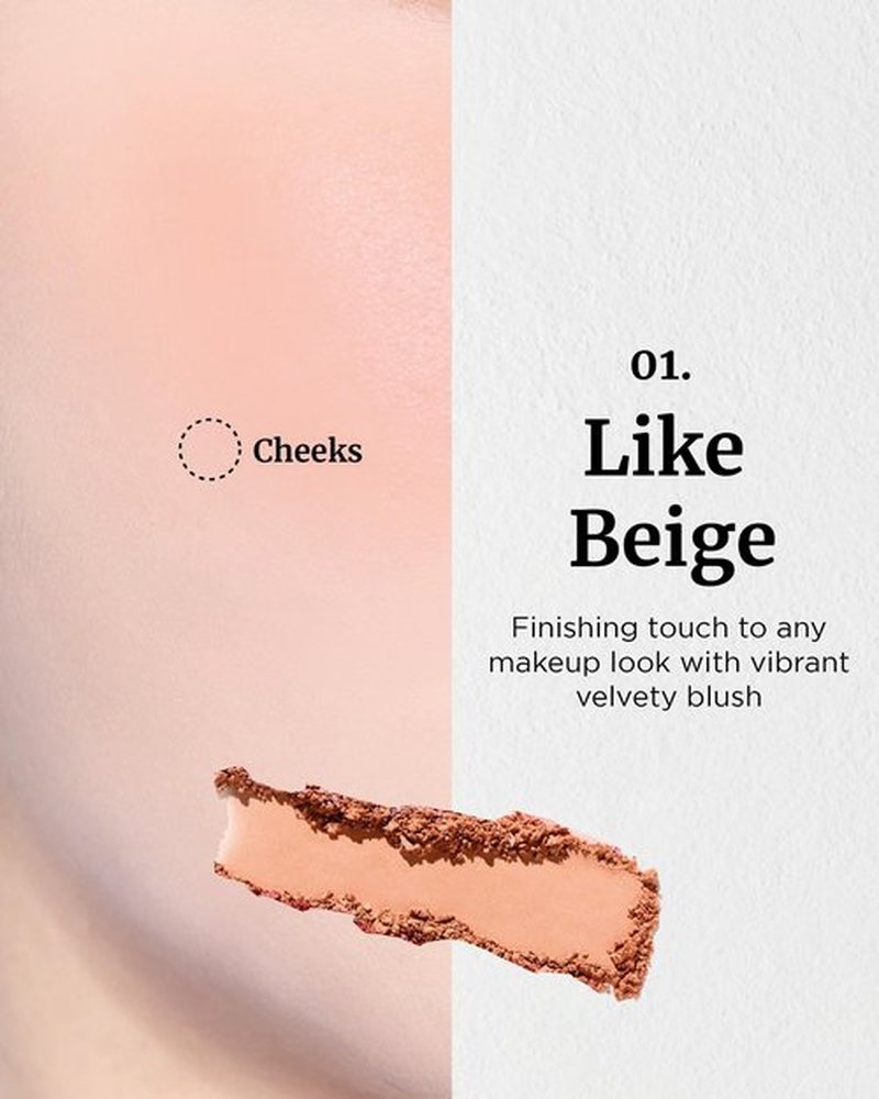 VDL Cheekstain Pastel Blush for Cheeks (Like Beige, 0.2oz) - Lightweight, Velvet Powder Formula - Seamless, Long-Lasting, Natural-Looking Glow | Korean Makeup