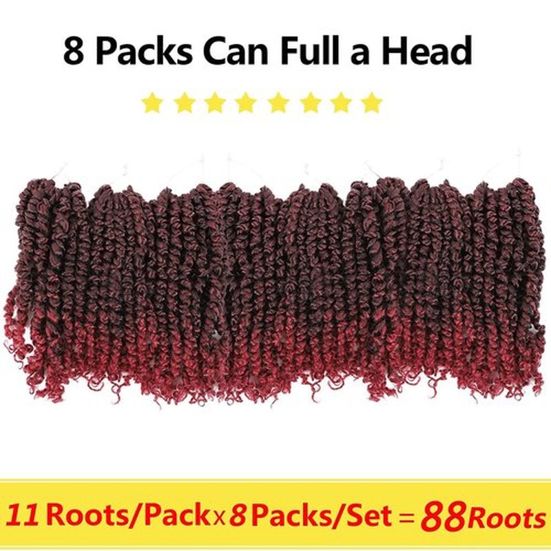 Fulcrum Passion Twist Crochet Hair 10 Inch, 8 Packs Pre Looped Passion Twist Hair, Pre-Twisted Passion Twist Crochet Hair For Black Women (10Inch (Pack of 8), TBUG#)