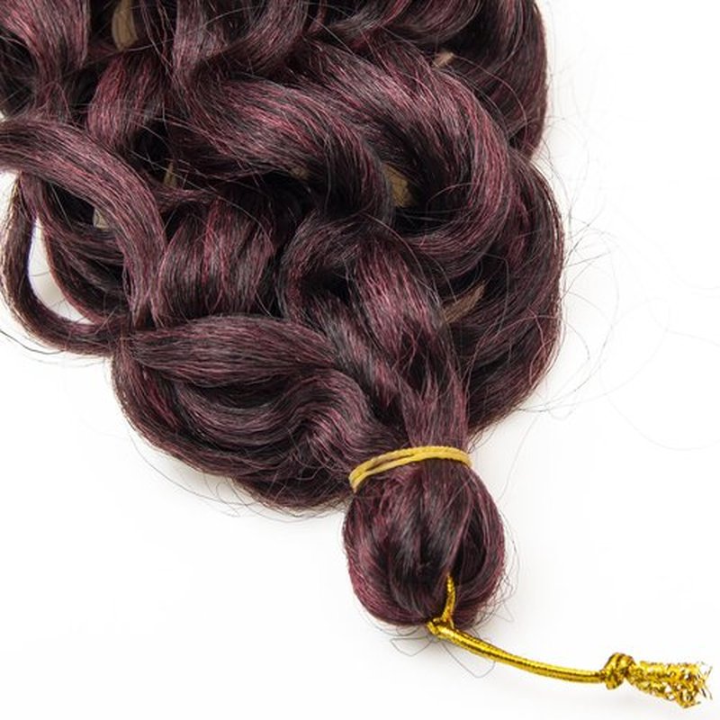 Curly Crochet Hair For Black Women Ocean Wave Crochet Hair Hawaii Deep Wave Braiding Hair Synthetic Bohemian Crochet Braid Water Wave Crochet hair Extensions(Pack of 2, 01B/BUG)