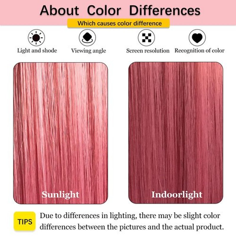 Amarlis Long Pink Wigs for Women, 24 Inch Pink Hair Wig with Bangs Natural Silky Soft Synthetic Heat Resistant Fiber Wigs Hair for Daily Party Use(24 In, Pink)
