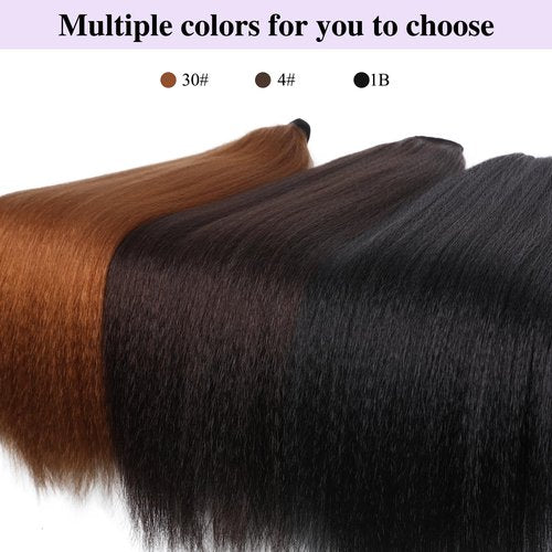 WIGER Kinky Straight Ponytail Extension 30 inch Long Yaki Straight Ponytail Extension Natural Black Hairpiece for Women Wrap Around Ponytail for Black Women