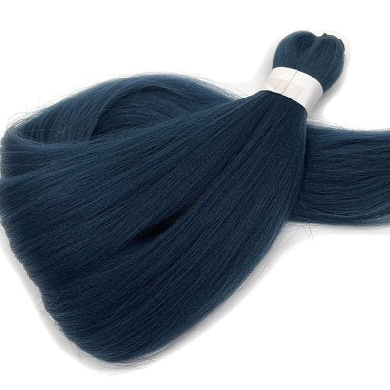 UPruyo Dark Blue Pre Stretched Braiding Hair 30 Inch Kanekalo Navy Blue Braiding Hair Extensions for Braiding Box Braids Synthetic Long Yaki Knotless Prestretched Braiding Hair for Women Girls