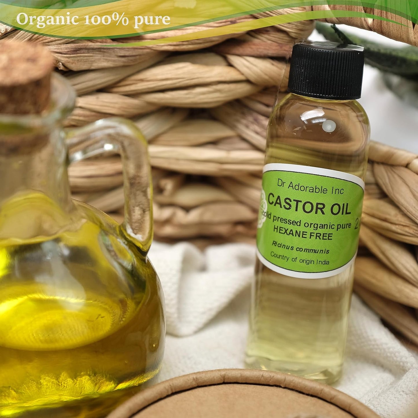 Dr Adorable - 32 Oz - Premium Castor Oil - 100% Pure Natural Organic Cold Pressed Virgin 1 Quart / 2 LB