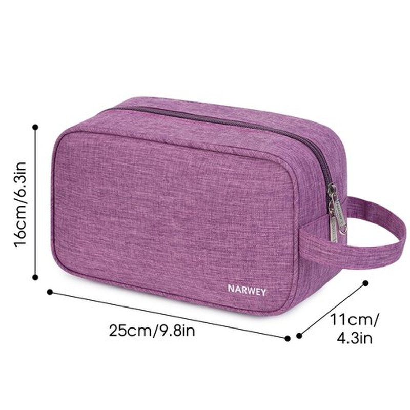 Narwey Travel Toiletry Bag for Women Traveling Dopp Kit Makeup Bag Organizer for Toiletries Accessories Cosmetics (Dark Purple)