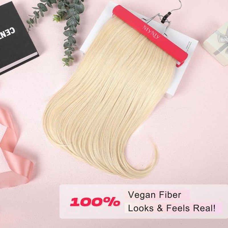 NTYNTY Hair Extensions, 4PCS 18" Clip in Hair Extensions Layered Cut Natural Lightweight Hairpieces with Thinner Softer Invisible Weft for Women - Light Blonde