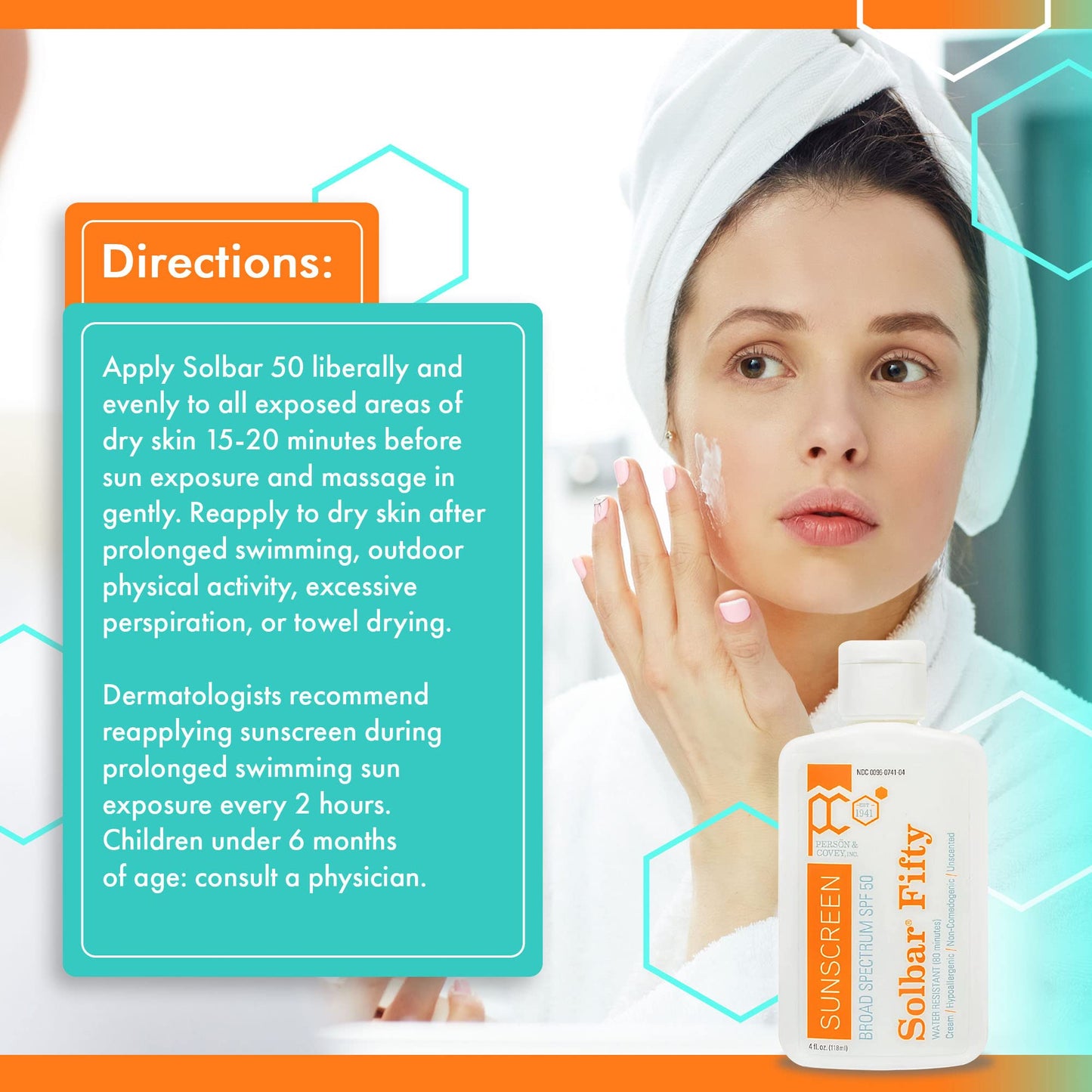 Solbar Fifty SPF 50 Body & Face Sunscreen – Broad Spectrum Sun Cream, Water-Resistant Sun Screen Protector – 4 Fl. Oz.