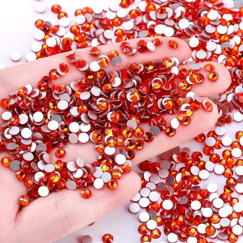 Novani Orange Rhinestones 1440pcs SS20 Glass Rhinestones Crystal Flatback Gemstones for Crafts Nails Makeup Bags and Shoes Decoration（SS20, Hyacinth）