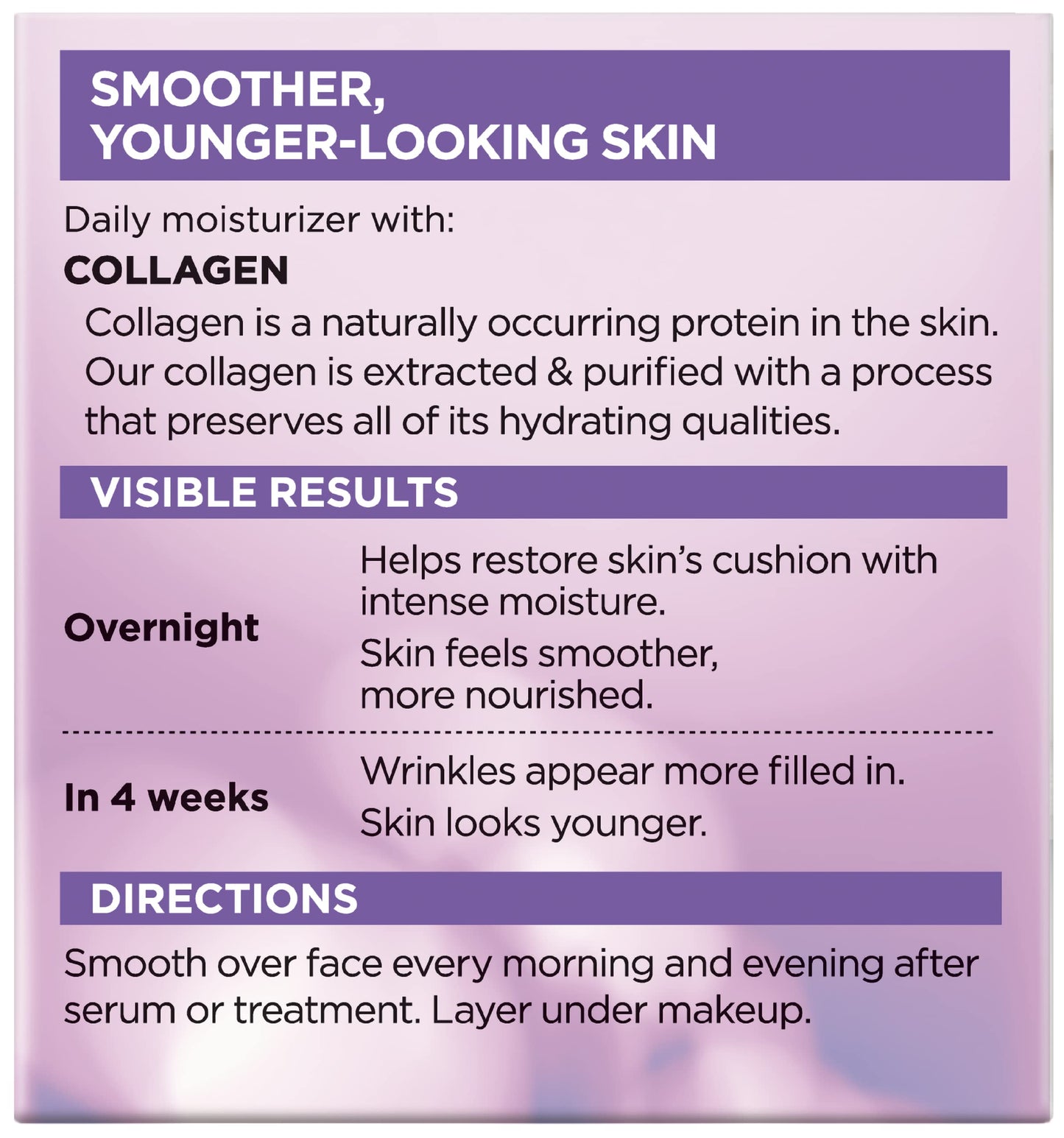 L'Oreal Paris Collagen Moisture Filler Face Cream, Anti-Aging Face Moisturizer, Non-Greasy Skin Care Formula For Up to 48HR Hydration, 3.4 Oz, (Pack of 2)