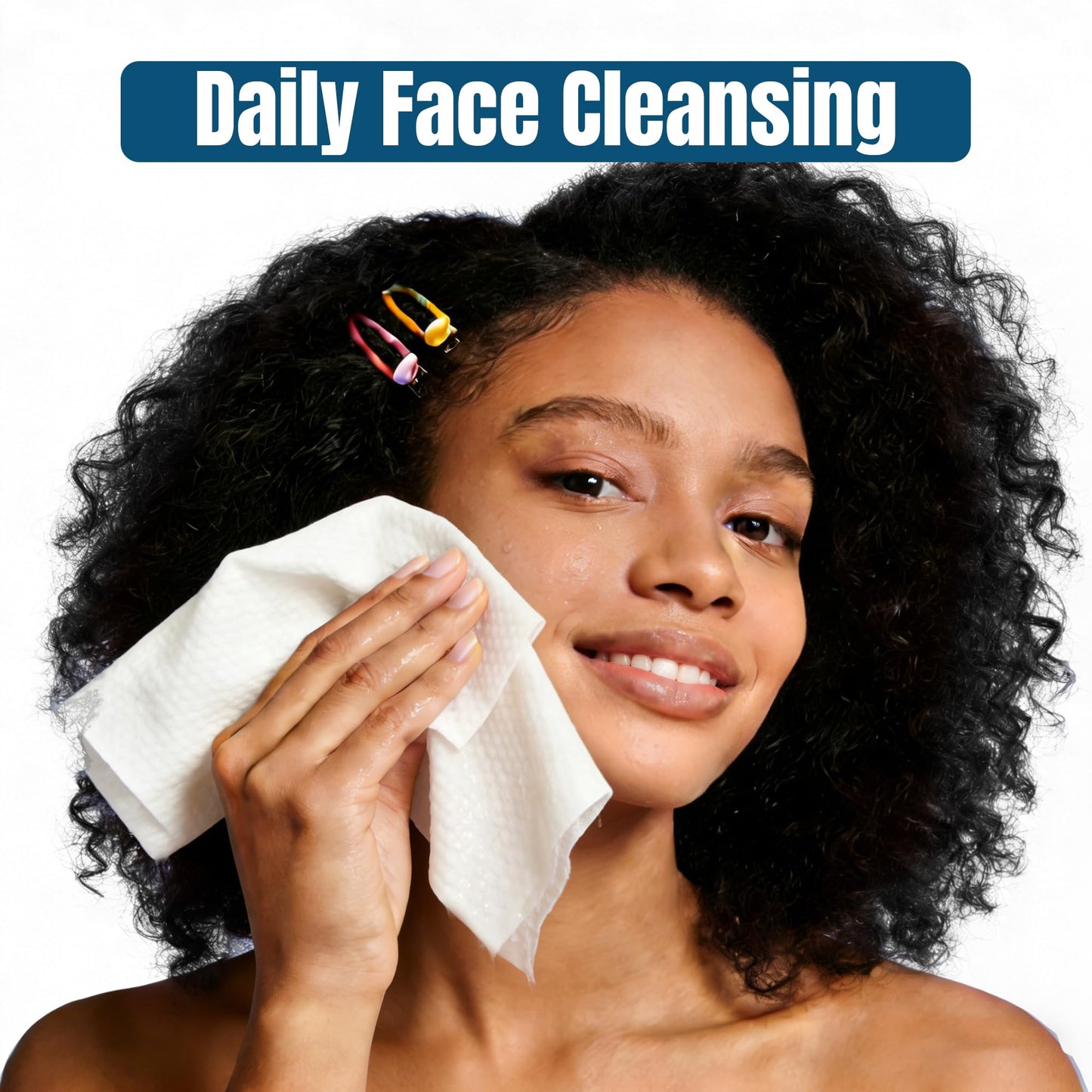 Ourmed Life Face Towels, Disposable Biodegradable Facial Towels for Sensitive Skin, Lint- free Facial Wipes for Washing Face, Skincare and Makeup Remover, Dry Wipes, 10"×7.9" Extra Large, 180 Count