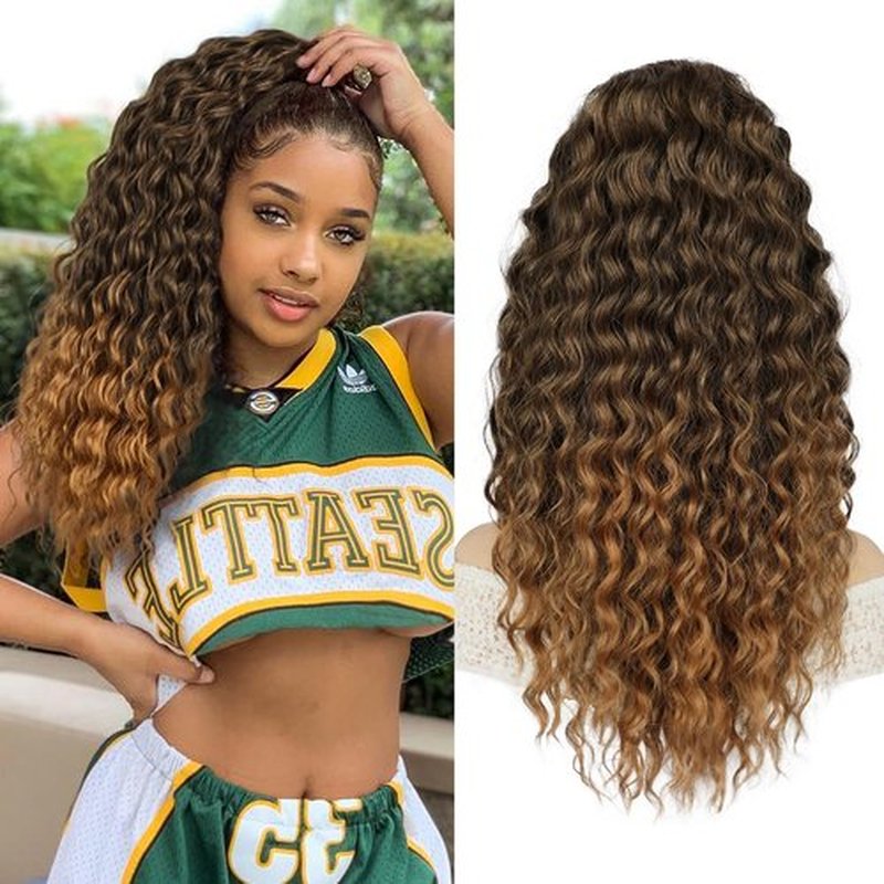 AISI BEAUTY Curly Drawstring Ponytail Extensions for Women 20 inch Long Curly Ponytail Clip in Ponytail Natural Synthetic Ponytail for Daily Use(ZZT1B/27)