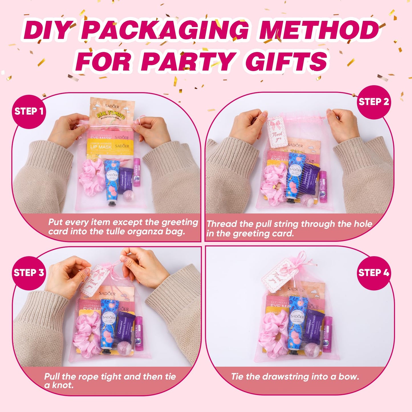 70 PCS Spa Party Supplies for Girls , Spa Party Favors Include Face Masks Skincare, Hand Cream, Lip Balm, Under Eye Patches, Lip Mask and Foot Bath Bombs, Spa Birthday Sleepover Party Supplies