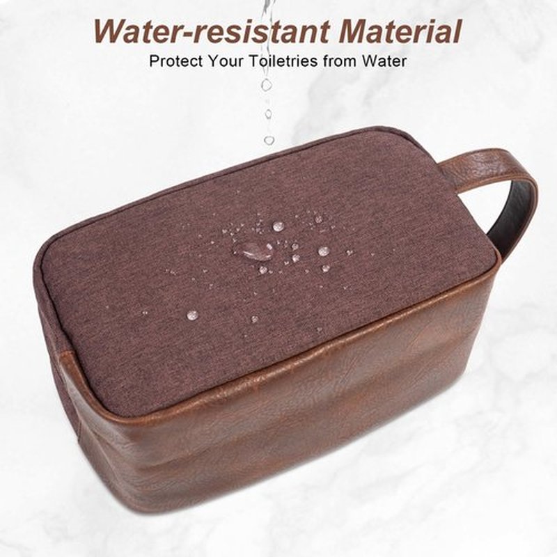Ezday Travel Toiletry Bag for Men, Hanging Toiletry Organizer, Water Resistant Shaving Kit with Large Capacity for Travel Accessories (Coffee Brown)