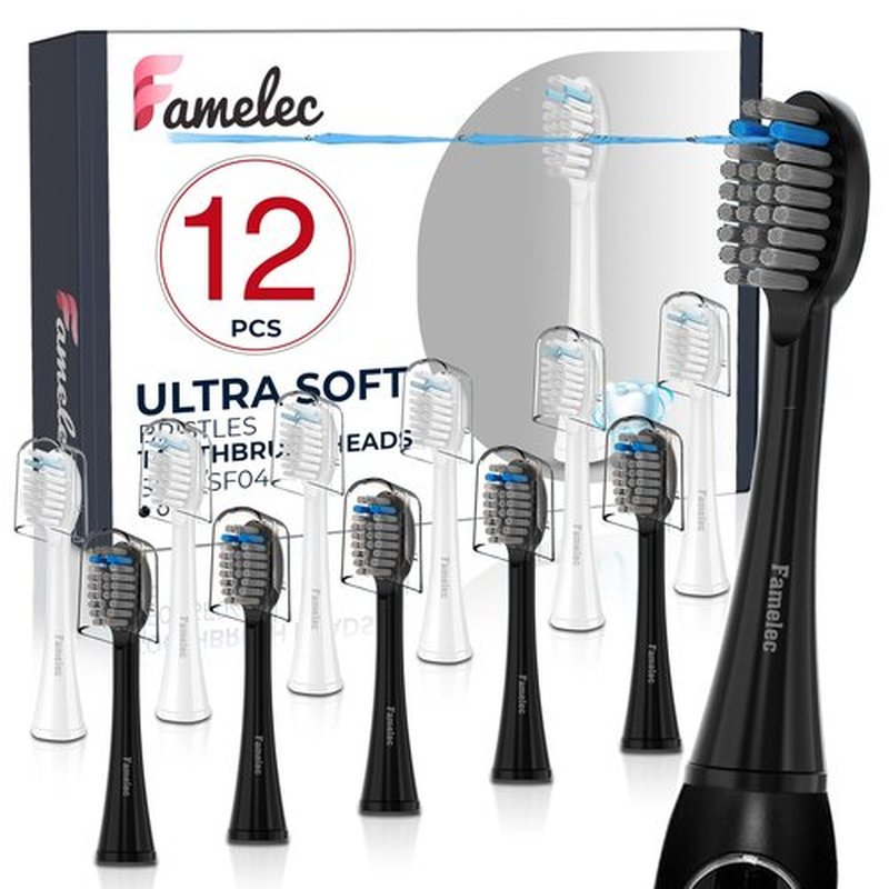 12Pcs Flossing Toothbrush Heads for Sonic Fusion 2.0 Waterpik Toothbrush Replacement Waterpik Replacement Heads SF01/SF02/SF03/SF04, Soft Bristles Brush Heads Compatible with waterpik sonic fusion 2.0