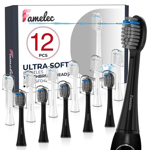 12Pcs Flossing Toothbrush Heads for Sonic Fusion 2.0 Waterpik Toothbrush Replacement Waterpik Replacement Heads SF01/SF02/SF03/SF04, Soft Bristles Brush Heads Compatible with waterpik sonic fusion 2.0