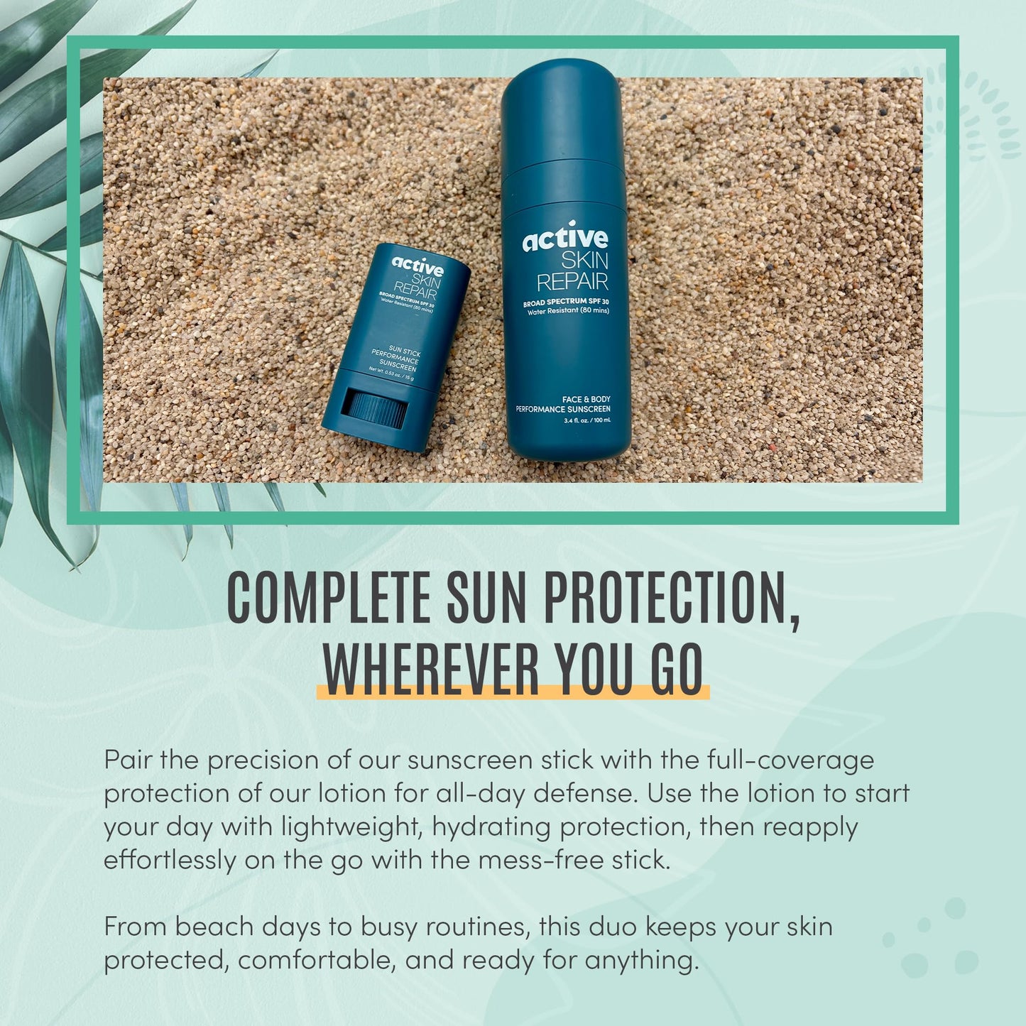 Active Skin Repair SPF 30 Performance Water-Resistant Sunscreen for Face & Body, Reef-Safe and EWG Verified, Hydrating Broad Spectrum Sunscreen Body Lotion, 3.4 fl oz