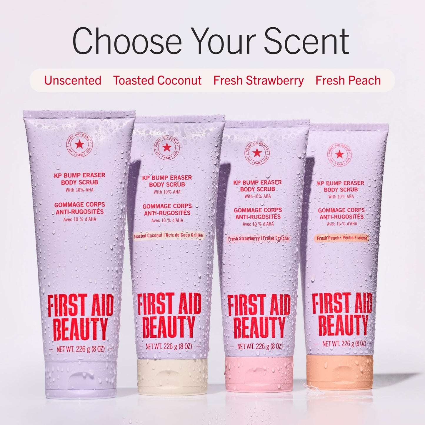 First Aid Beauty KP Bump Eraser Body Scrub with 10% AHA - Dermatologist-Tested Keratosis Pilaris Exfoliator - Support for Rough Bumps & Uneven Skin Texture - Sensitive Skin - 8 oz, Fresh Peach