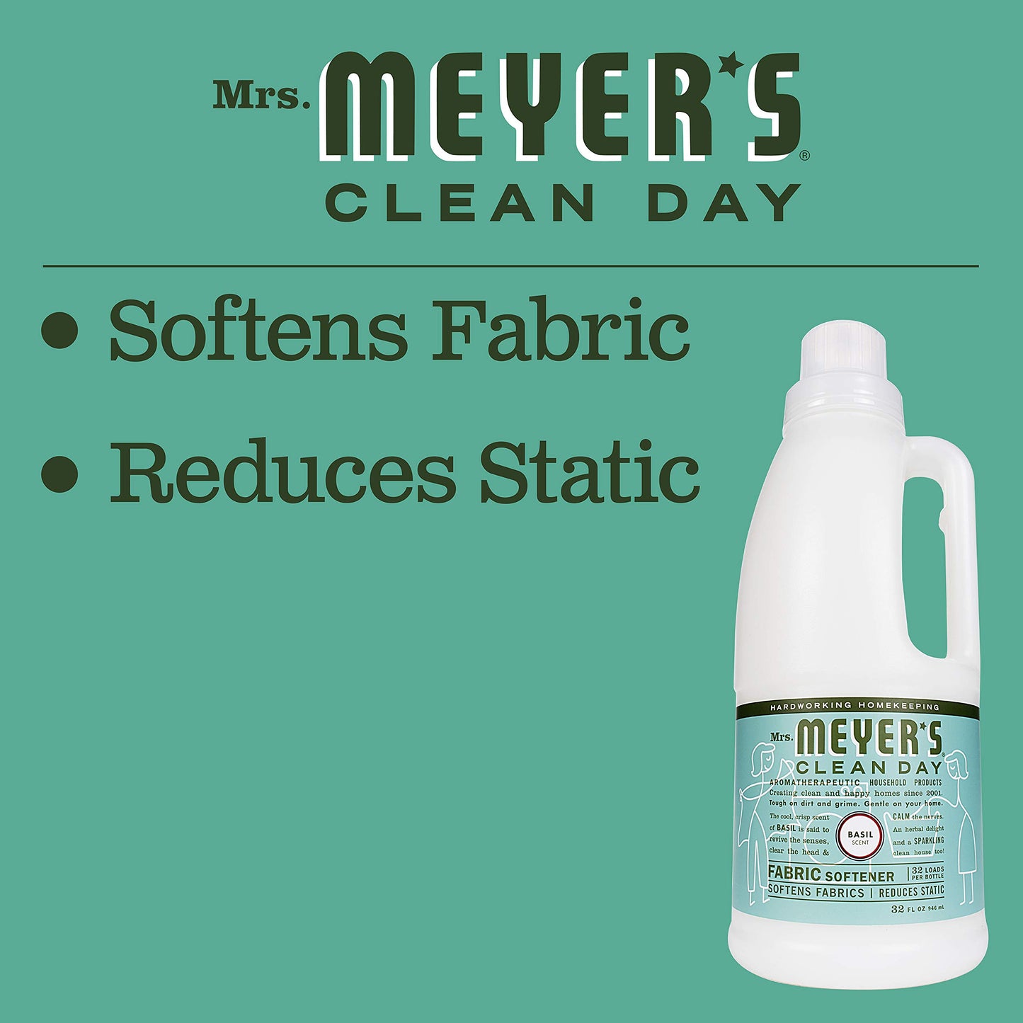 Mrs. Meyer's Clean Day Fabric Softener - Basil - 32 oz