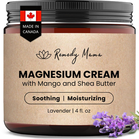 Magnesium Cream for Pain Relief | Infused with Hemp Seed Oil & Jojoba | Lavender Scent - 4oz Glass Jar