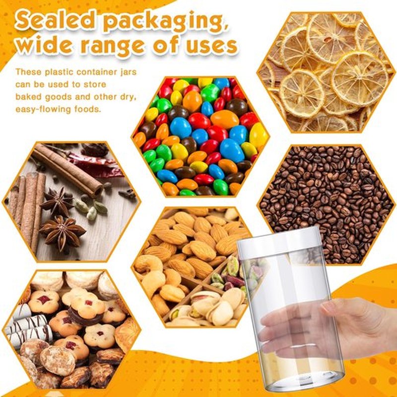 Patelai 4 Pieces Round Clear Wide-mouth Leak Proof Plastic Container Jars with Lids for Travel Storage Makeup Beauty Products Face Creams Oils Salves Ointments DIY Making or Others (White,32 Ounce)