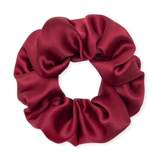 MurierSilk Mulberry Silk Hair Scrunchies, Elastic Ponytail Holders & Hair Wraps for Women - 100% Pure Silk Prevents Frizz & Breakage (Red)