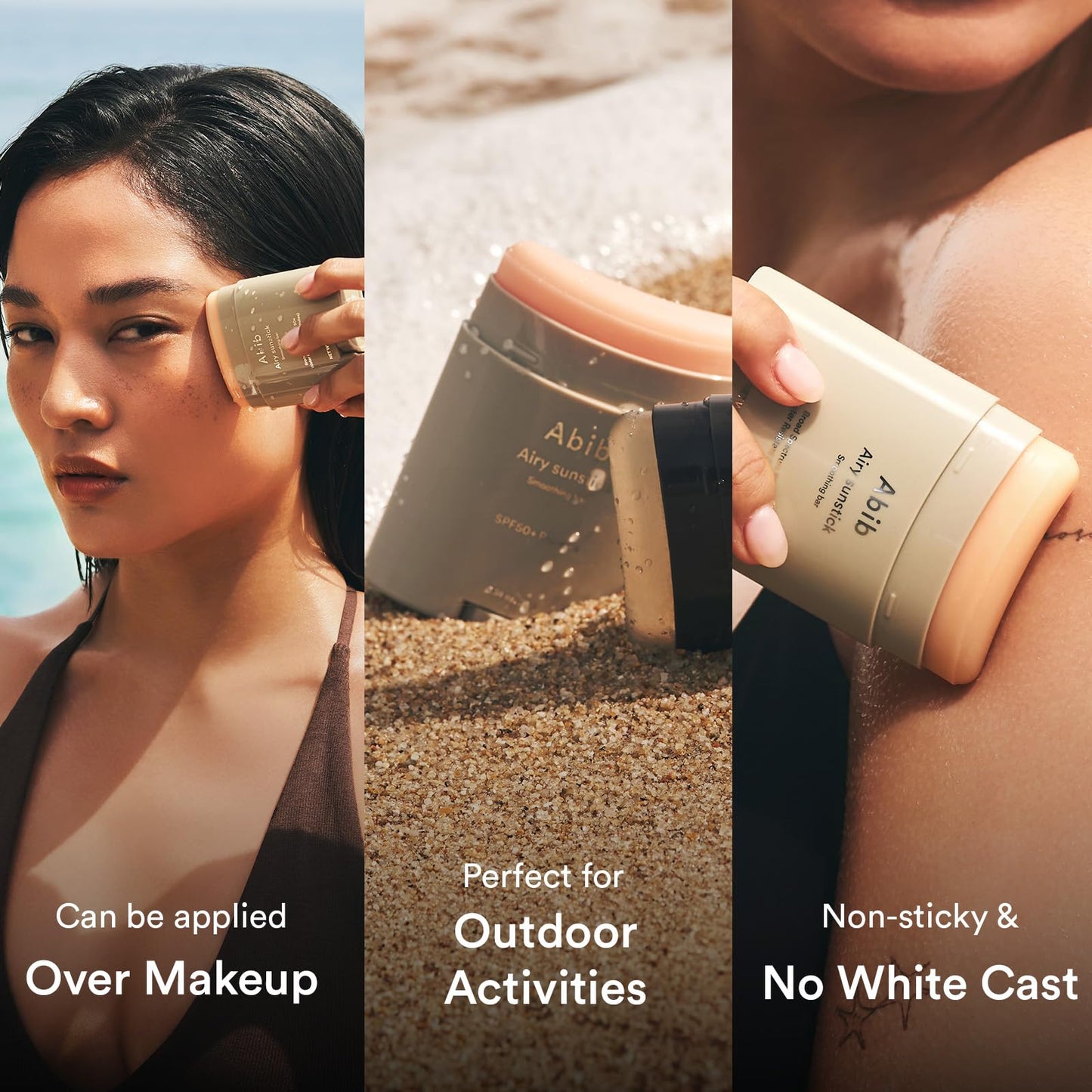 Abib Airy Sunstick Protection Bar DUO SPF50+ Broad Spectrum, Semi-Matte Sunscreen Stick for Oily & Combination Skin, No White Cast, Water-Resistant, Korean Sunscreen, 0.81 oz / 23 g, 2 Count