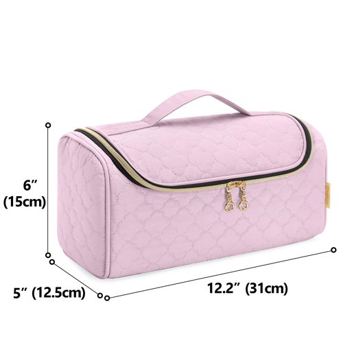 Yarwo Travel Case Compatible for Dyson Airwrap Complete Styler and Attachments, Portable Storage Bag with Hanging Hook for Hair Curler Accessories, Pink (Patent Design)