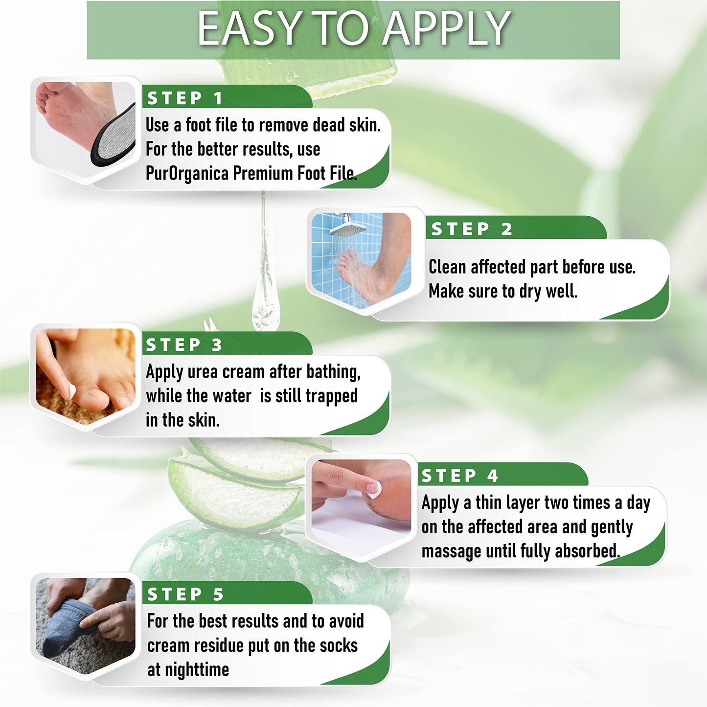 PurOrganica Urea Cream 40% – Made in USA, Maximum Strength Foot Cream for Dry, Cracked Heels, Corns, Calluses & Rough Feet, Exfoliating Moisturizer