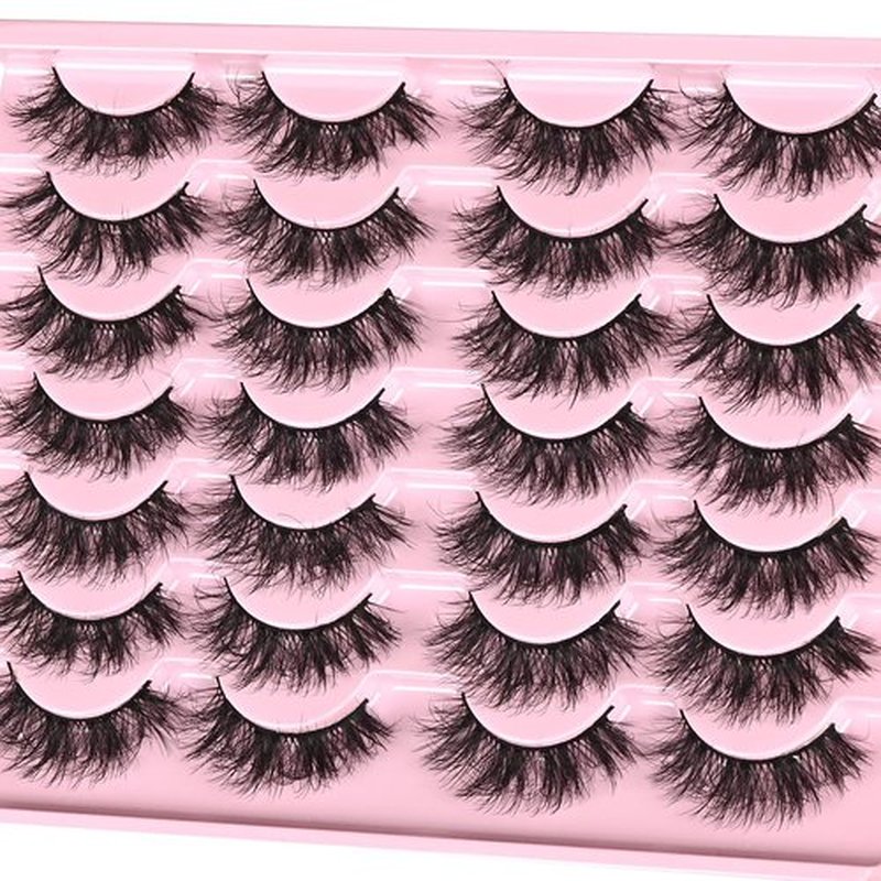 FARRED Fluffy Lashes Natural False Eyelashes Short Wispy Lash Pack 14 Pair Natural Look Cat Eye Strip Eyelash Small Fake Lashes Full Pestañas Sets for MUA and Beginners Daily Makeup (F11 | 7-16mm)
