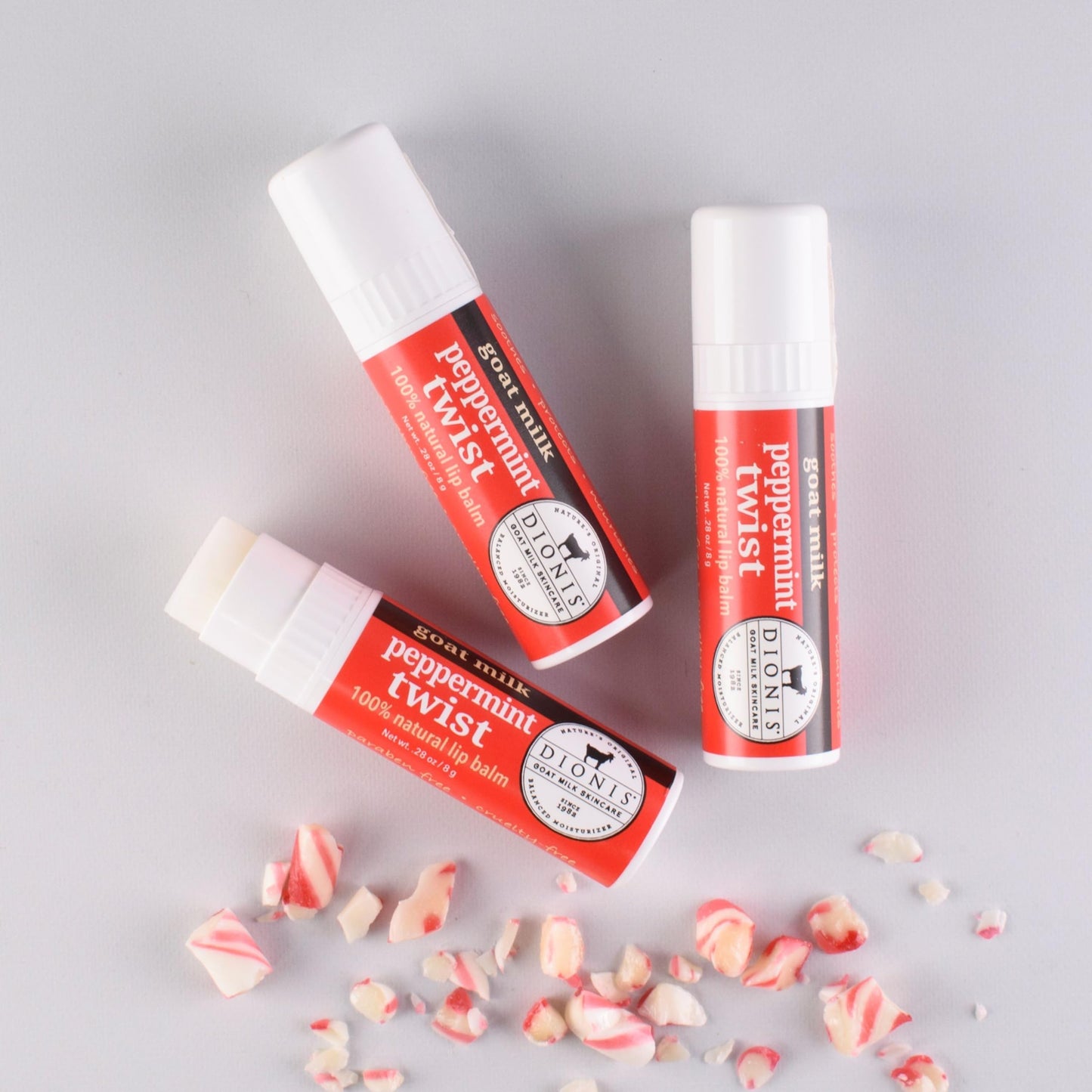 Dionis Goat Milk Lip Balm Peppermint Twist 0.28oz (Pack of 6)