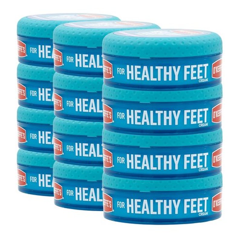 O'Keeffe's for Healthy Feet Foot Cream; Guaranteed Relief for Extremely Dry; Cracked Feet; Instantly Boosts Moisture Levels; 3.2 Ounce Jar; (Pack of 12)