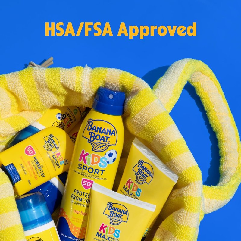 Banana Boat Kids Sport Sunscreen Spray - SPF 50, 9.5oz | Water-Resistant Children's Sunscreen