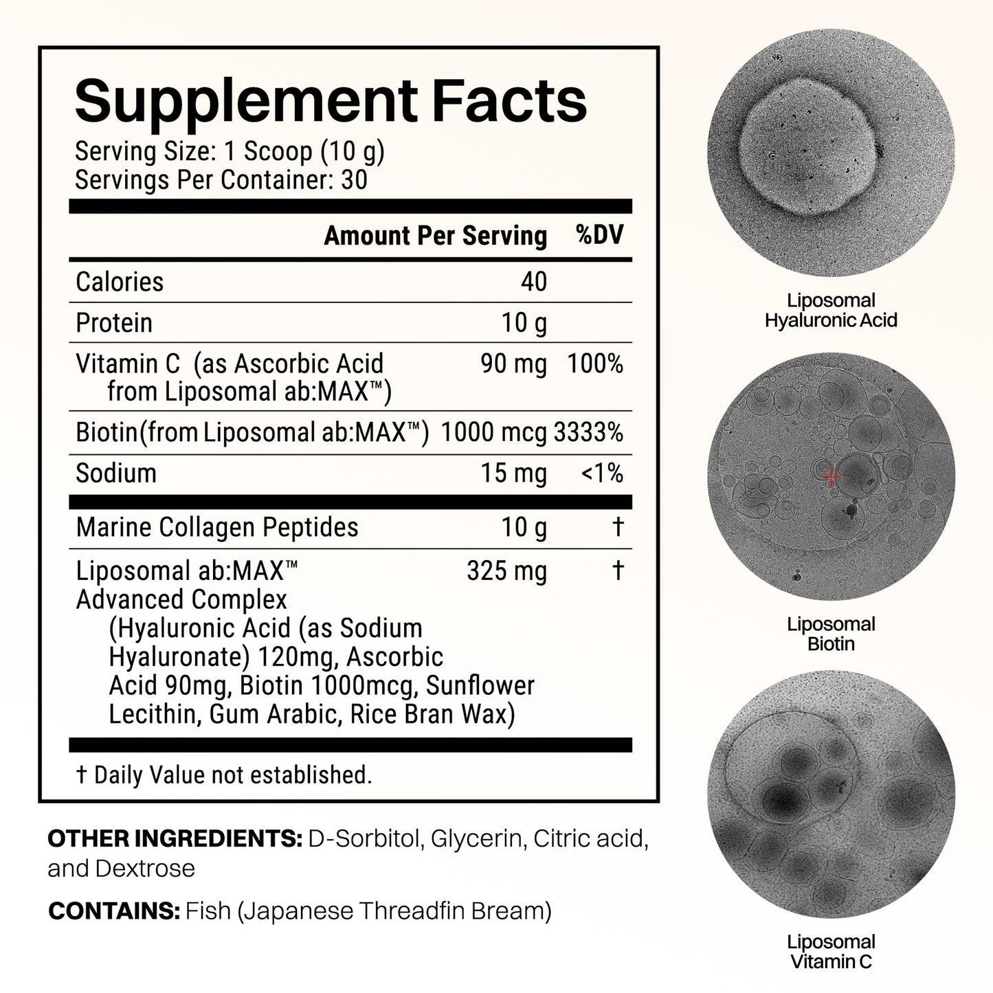 Haroutine Advanced Marine Collagen Peptides Powder + Liposomal Vitamin C, Hyaluronic Acid & Biotin, Type I Collagen Supplement for Skin, Hair, Nails, Joint & Gut Health, Unflavored-Packaging May Vary